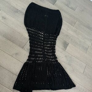 Elegant Black Knit Swim Coverup